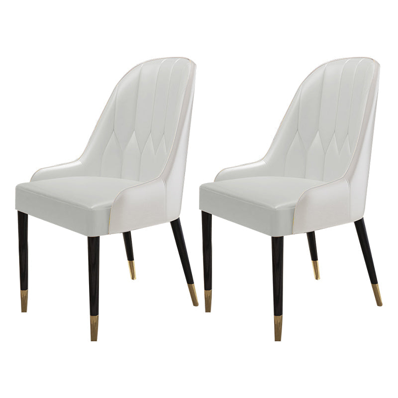Scandinavian Style Wood Dining Chair Dining Room Armless Parsons Chair (Set of 2) Off-White Clearhalo ' kitchen&dining_furn' 'Dining Chairs' 'Dining Tables & Seating' 'dining_chair' 'furn' 'furn_dining_chair' 'Furniture' 'furniture_dining_chair' 'Kitchen & Dining Furniture' 'kitchen' 4104126