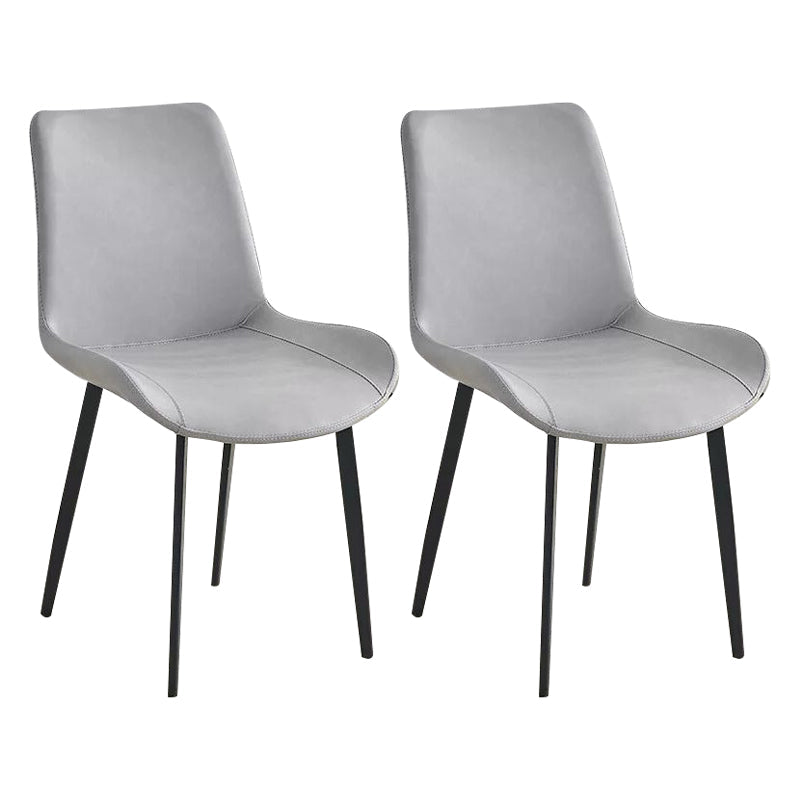 Industrial Style Metal Chair Kitchen Solid Back Dining Side Chairs (Set of 2) Light Gray Clearhalo ' kitchen&dining_furn' 'Dining Chairs' 'Dining Tables & Seating' 'dining_chair' 'furn' 'furn_dining_chair' 'Furniture' 'furniture_dining_chair' 'Kitchen & Dining Furniture' 'kitchen' 4104131