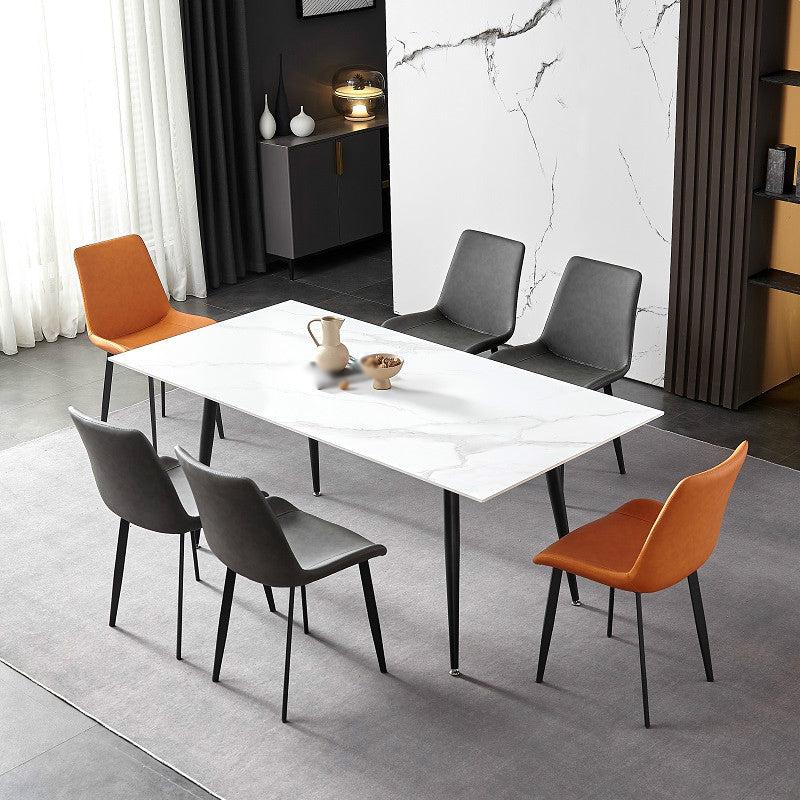 Industrial Style Metal Chair Kitchen Solid Back Dining Side Chairs (Set of 2) Clearhalo ' kitchen&dining_furn' 'Dining Chairs' 'Dining Tables & Seating' 'dining_chair' 'furn' 'furn_dining_chair' 'Furniture' 'furniture_dining_chair' 'Kitchen & Dining Furniture' 'kitchen' 4104133