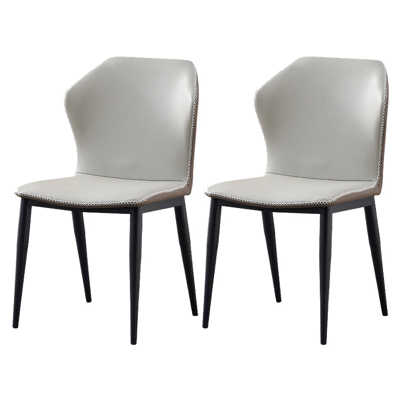 Industrial Metal Dining Chair Armless Dining Room Wingback Dining Chair (Set of 2) Grey Clearhalo ' kitchen&dining_furn' 'Dining Chairs' 'Dining Tables & Seating' 'dining_chair' 'furn' 'furn_dining_chair' 'Furniture' 'furniture_dining_chair' 'Kitchen & Dining Furniture' 'kitchen' 4104147