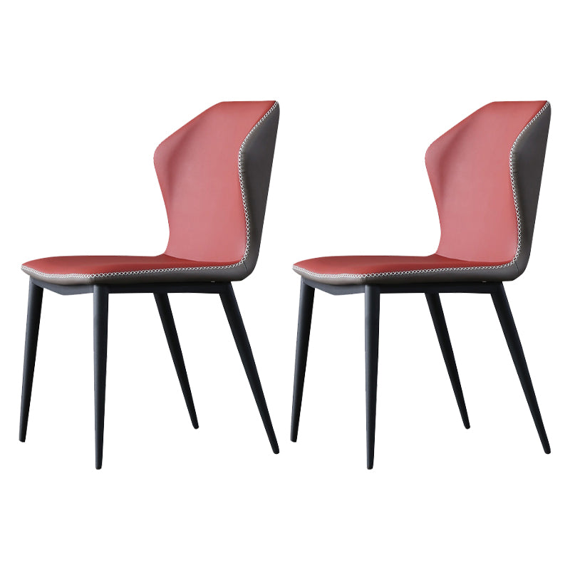 Industrial Metal Dining Chair Armless Dining Room Wingback Dining Chair (Set of 2) Red Clearhalo ' kitchen&dining_furn' 'Dining Chairs' 'Dining Tables & Seating' 'dining_chair' 'furn' 'furn_dining_chair' 'Furniture' 'furniture_dining_chair' 'Kitchen & Dining Furniture' 'kitchen' 4104148