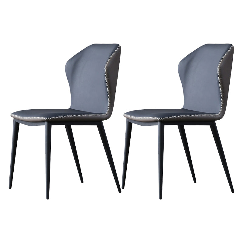 Industrial Metal Dining Chair Armless Dining Room Wingback Dining Chair (Set of 2) Blue Clearhalo ' kitchen&dining_furn' 'Dining Chairs' 'Dining Tables & Seating' 'dining_chair' 'furn' 'furn_dining_chair' 'Furniture' 'furniture_dining_chair' 'Kitchen & Dining Furniture' 'kitchen' 4104152