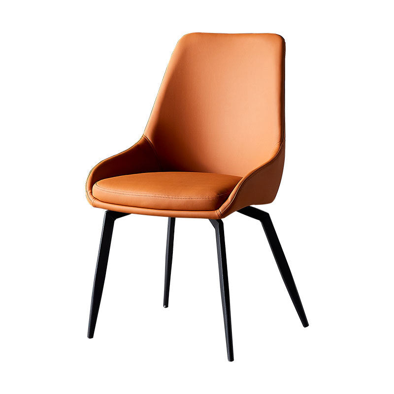 Contemporary Metal Dining Room Chairs Faux Leather Dining Chairs (Set of 4) Clearhalo ' kitchen&dining_furn' 'Dining Chairs' 'Dining Tables & Seating' 'dining_chair' 'Furniture' 'furniture_dining_chair' 'Kitchen & Dining Furniture' 'kitchen' 4104169