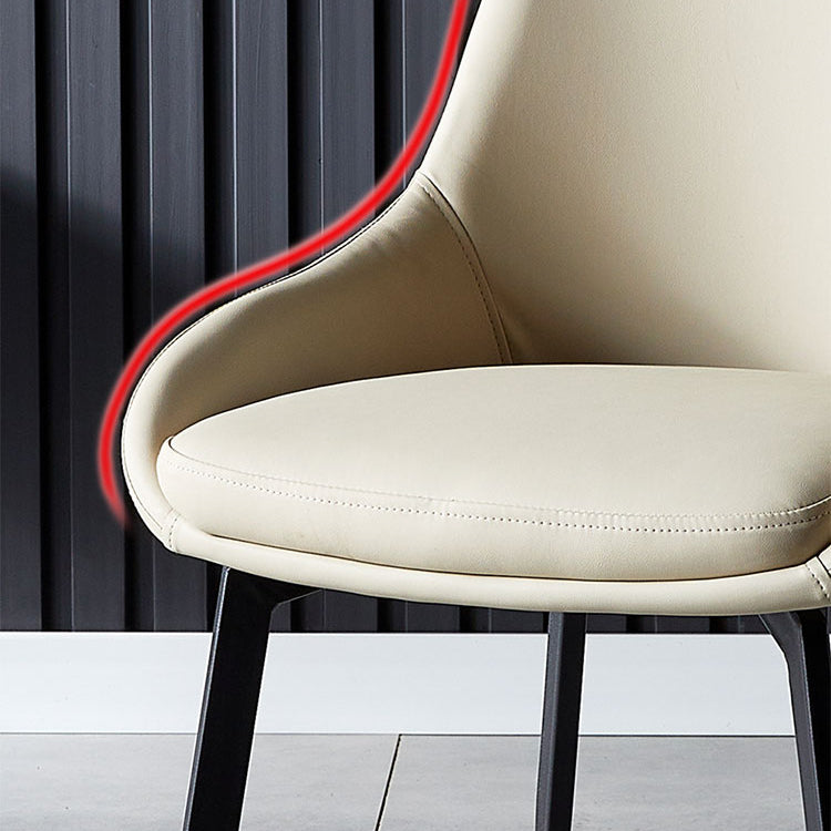 Contemporary Metal Dining Room Chairs Faux Leather Dining Chairs (Set of 4) Clearhalo ' kitchen&dining_furn' 'Dining Chairs' 'Dining Tables & Seating' 'dining_chair' 'Furniture' 'furniture_dining_chair' 'Kitchen & Dining Furniture' 'kitchen' 4104170