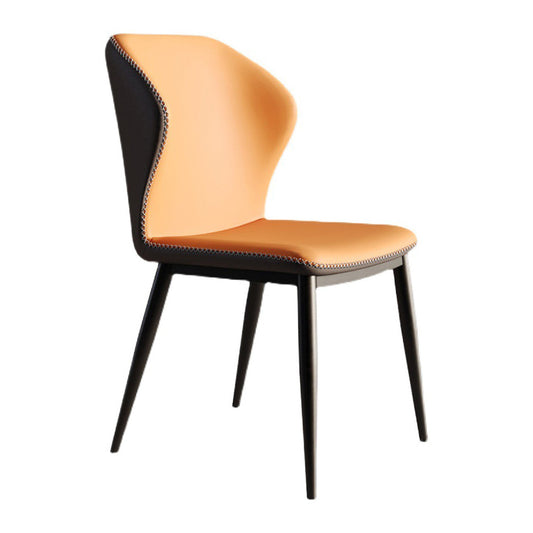 Industrial Style Wingback Dining Chairs Leather Dining Armless Chairs (Set of 2) Clearhalo ' kitchen&dining_furn' 'Dining Chairs' 'Dining Tables & Seating' 'dining_chair' 'furn' 'furn_dining_chair' 'Furniture' 'furniture_dining_chair' 'Kitchen & Dining Furniture' 'kitchen' 4104186