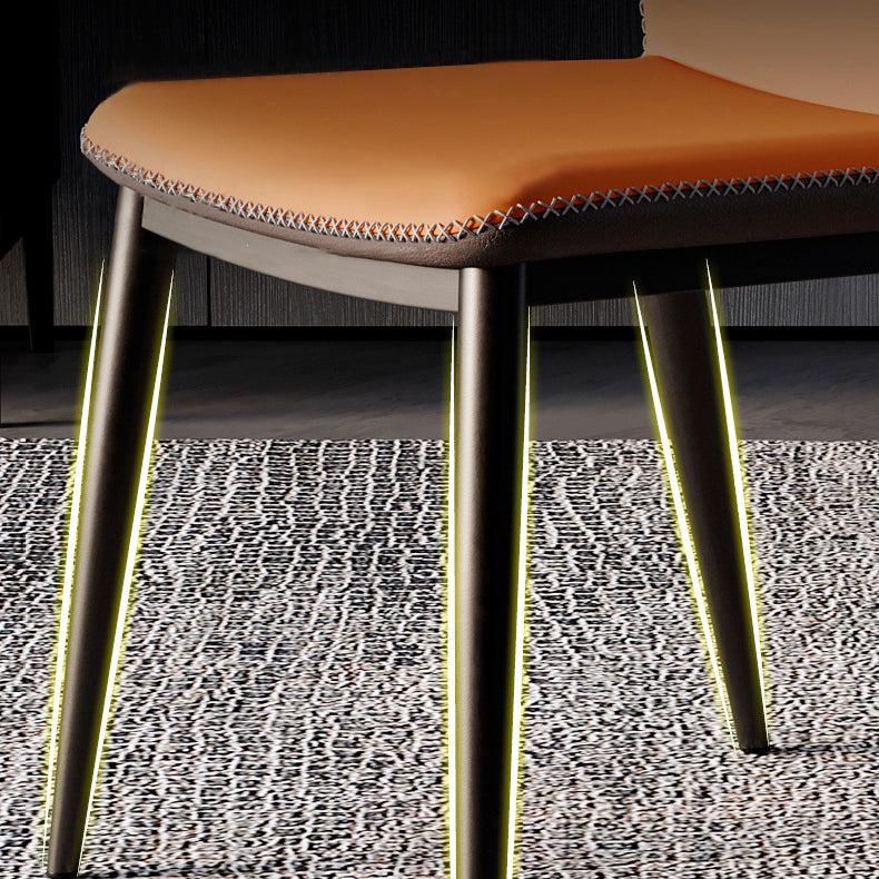 Industrial Style Wingback Dining Chairs Leather Dining Armless Chairs (Set of 2) Clearhalo ' kitchen&dining_furn' 'Dining Chairs' 'Dining Tables & Seating' 'dining_chair' 'furn' 'furn_dining_chair' 'Furniture' 'furniture_dining_chair' 'Kitchen & Dining Furniture' 'kitchen' 4104190