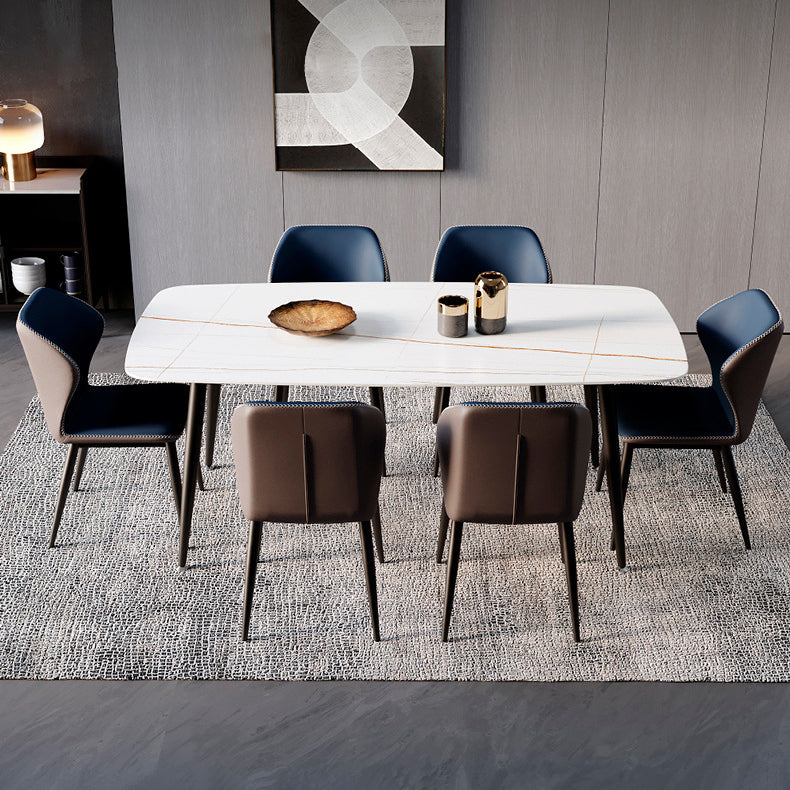 Industrial Style Wingback Dining Chairs Leather Dining Armless Chairs (Set of 2) Clearhalo ' kitchen&dining_furn' 'Dining Chairs' 'Dining Tables & Seating' 'dining_chair' 'furn' 'furn_dining_chair' 'Furniture' 'furniture_dining_chair' 'Kitchen & Dining Furniture' 'kitchen' 4104191