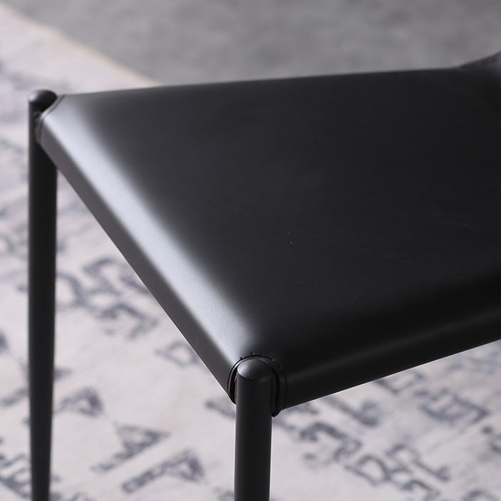 Industrial Style Leather Dining Chairs Solid Back Armless Dining Side Chairs (Set of 2) Clearhalo ' kitchen&dining_furn' 'Dining Chairs' 'Dining Tables & Seating' 'dining_chair' 'furn' 'furn_dining_chair' 'Furniture' 'furniture_dining_chair' 'Kitchen & Dining Furniture' 'kitchen' 4104205