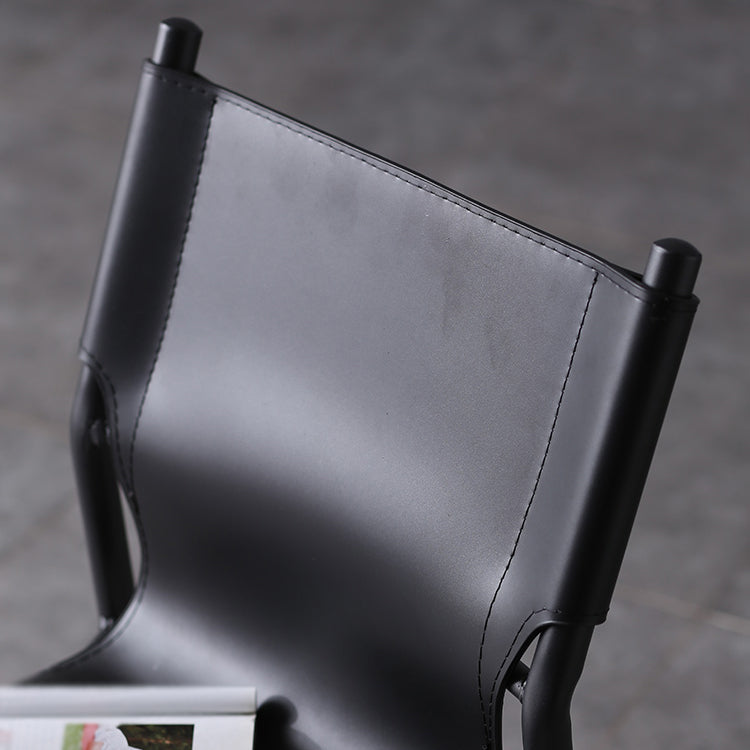 Industrial Style Leather Dining Chairs Solid Back Armless Dining Side Chairs (Set of 2) Clearhalo ' kitchen&dining_furn' 'Dining Chairs' 'Dining Tables & Seating' 'dining_chair' 'furn' 'furn_dining_chair' 'Furniture' 'furniture_dining_chair' 'Kitchen & Dining Furniture' 'kitchen' 4104206