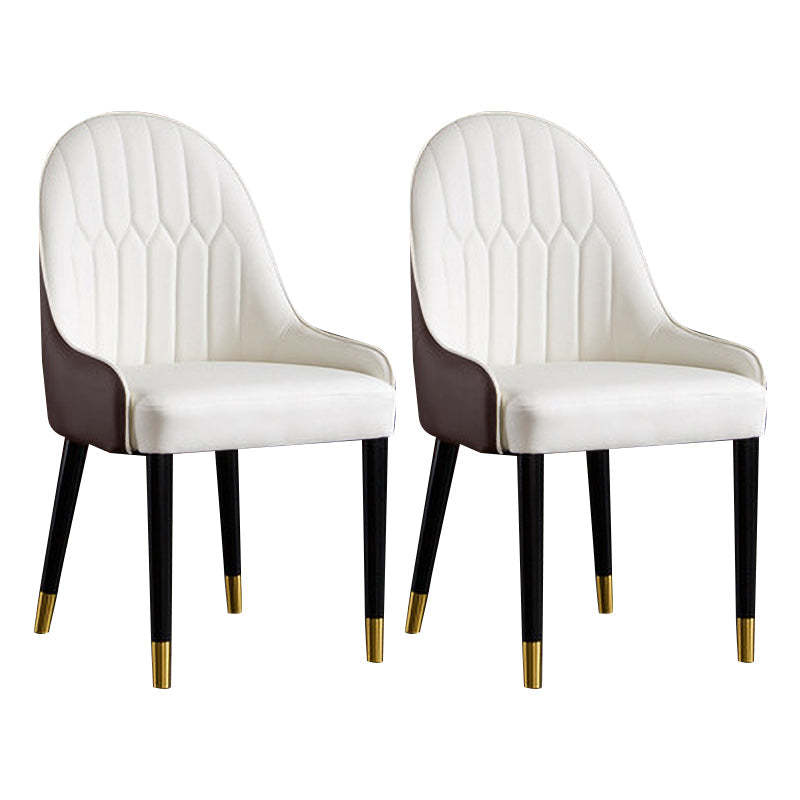 Scandinavian Indoor Arm Chair Upholstered Parsons Wood Dining Room Chair (Set of 2) White Clearhalo ' kitchen&dining_furn' 'Dining Chairs' 'Dining Tables & Seating' 'dining_chair' 'furn' 'furn_dining_chair' 'Furniture' 'furniture_dining_chair' 'Kitchen & Dining Furniture' 'kitchen' 4104213