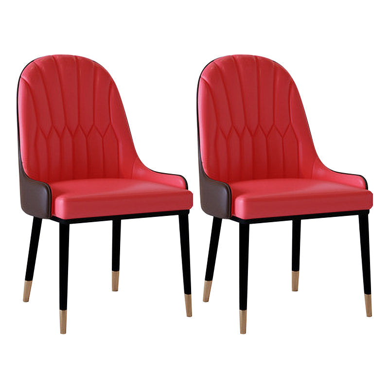 Scandinavian Indoor Arm Chair Upholstered Parsons Wood Dining Room Chair (Set of 2) Red Clearhalo ' kitchen&dining_furn' 'Dining Chairs' 'Dining Tables & Seating' 'dining_chair' 'furn' 'furn_dining_chair' 'Furniture' 'furniture_dining_chair' 'Kitchen & Dining Furniture' 'kitchen' 4104214