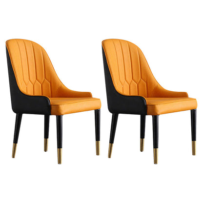 Scandinavian Indoor Arm Chair Upholstered Parsons Wood Dining Room Chair (Set of 2) Orange Clearhalo ' kitchen&dining_furn' 'Dining Chairs' 'Dining Tables & Seating' 'dining_chair' 'furn' 'furn_dining_chair' 'Furniture' 'furniture_dining_chair' 'Kitchen & Dining Furniture' 'kitchen' 4104216