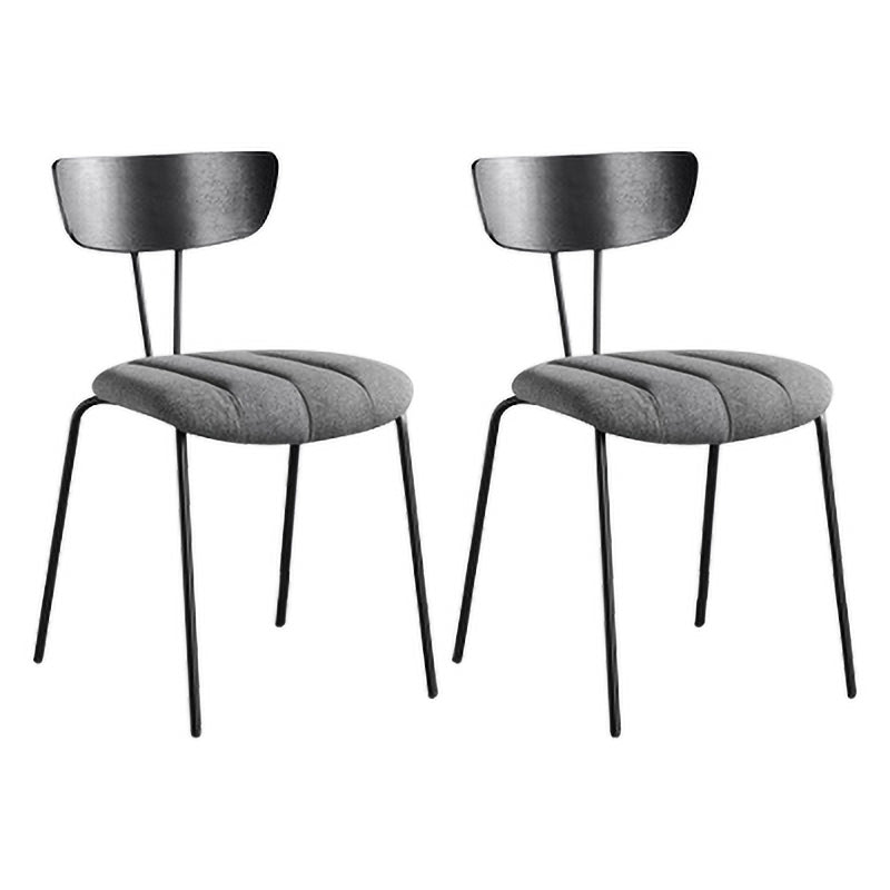Industrial Style Open Back Dining Side Chair Upholstered Armless Dining Chair (Set of 2) Grey Clearhalo ' kitchen&dining_furn' 'Dining Chairs' 'Dining Tables & Seating' 'dining_chair' 'furn' 'furn_dining_chair' 'Furniture' 'furniture_dining_chair' 'Kitchen & Dining Furniture' 'kitchen' 4104230