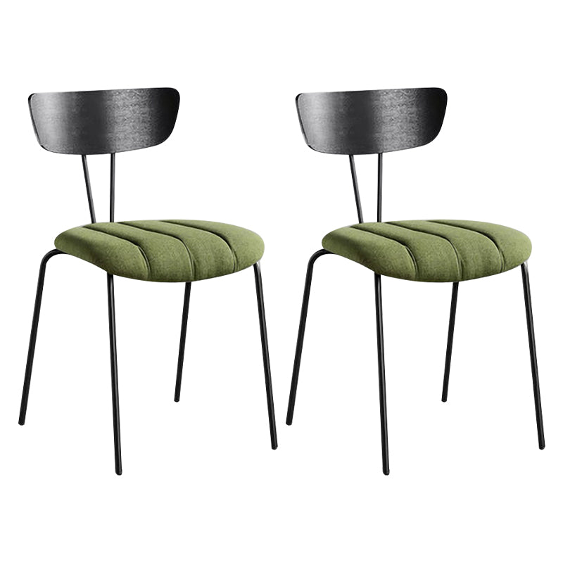 Industrial Style Open Back Dining Side Chair Upholstered Armless Dining Chair (Set of 2) Green Clearhalo ' kitchen&dining_furn' 'Dining Chairs' 'Dining Tables & Seating' 'dining_chair' 'furn' 'furn_dining_chair' 'Furniture' 'furniture_dining_chair' 'Kitchen & Dining Furniture' 'kitchen' 4104233