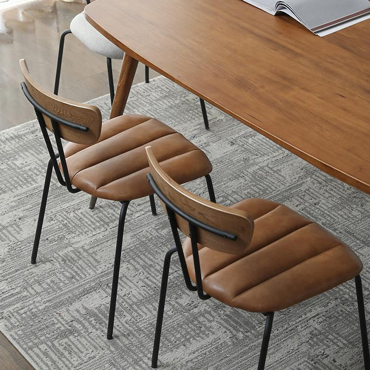 Industrial Style Open Back Dining Side Chair Upholstered Armless Dining Chair (Set of 2) Clearhalo ' kitchen&dining_furn' 'Dining Chairs' 'Dining Tables & Seating' 'dining_chair' 'furn' 'furn_dining_chair' 'Furniture' 'furniture_dining_chair' 'Kitchen & Dining Furniture' 'kitchen' 4104243