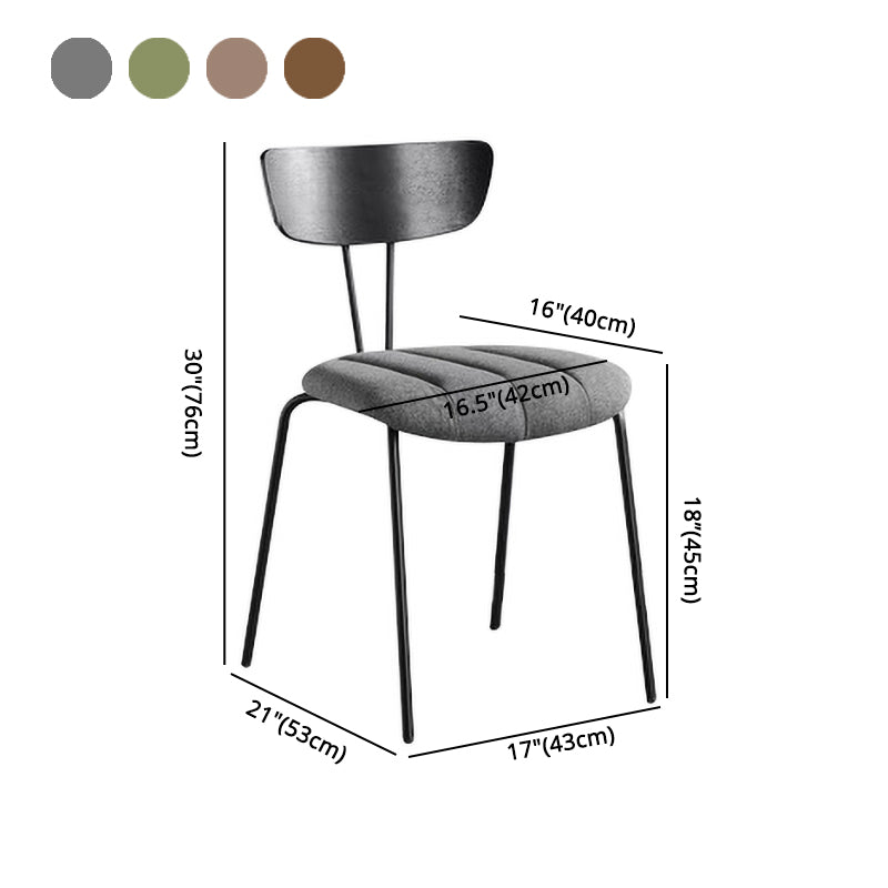 Industrial Style Open Back Dining Side Chair Upholstered Armless Dining Chair (Set of 2) Clearhalo ' kitchen&dining_furn' 'Dining Chairs' 'Dining Tables & Seating' 'dining_chair' 'furn' 'furn_dining_chair' 'Furniture' 'furniture_dining_chair' 'Kitchen & Dining Furniture' 'kitchen' 4104246