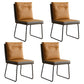 Industrial Style Leather Dining Chairs Upholstered Solid Back Armless Chairs Yellow 4 Piece Set Clearhalo ' kitchen&dining_furn' 'Dining Chairs' 'Dining Tables & Seating' 'dining_chair' 'furn' 'furn_dining_chair' 'Furniture' 'furniture_dining_chair' 'Kitchen & Dining Furniture' 'kitchen' 4104269