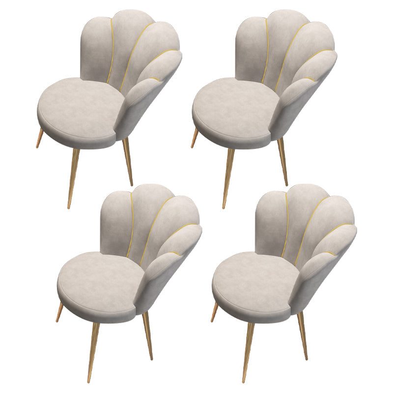 Glam Metal Dining Armless Chair Velvet Side Chair for Restaurant (Set of 4) Grey Clearhalo ' kitchen&dining_furn' 'Dining Chairs' 'Dining Tables & Seating' 'dining_chair' 'furn' 'furn_dining_chair' 'Furniture' 'furniture_dining_chair' 'Kitchen & Dining Furniture' 'kitchen' 4104289