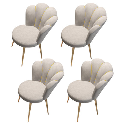 Glam Metal Dining Armless Chair Velvet Side Chair for Restaurant (Set of 4) Grey Clearhalo ' kitchen&dining_furn' 'Dining Chairs' 'Dining Tables & Seating' 'dining_chair' 'furn' 'furn_dining_chair' 'Furniture' 'furniture_dining_chair' 'Kitchen & Dining Furniture' 'kitchen' 4104289