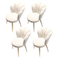 Glam Metal Dining Armless Chair Velvet Side Chair for Restaurant (Set of 4) Off-White Clearhalo ' kitchen&dining_furn' 'Dining Chairs' 'Dining Tables & Seating' 'dining_chair' 'furn' 'furn_dining_chair' 'Furniture' 'furniture_dining_chair' 'Kitchen & Dining Furniture' 'kitchen' 4104298