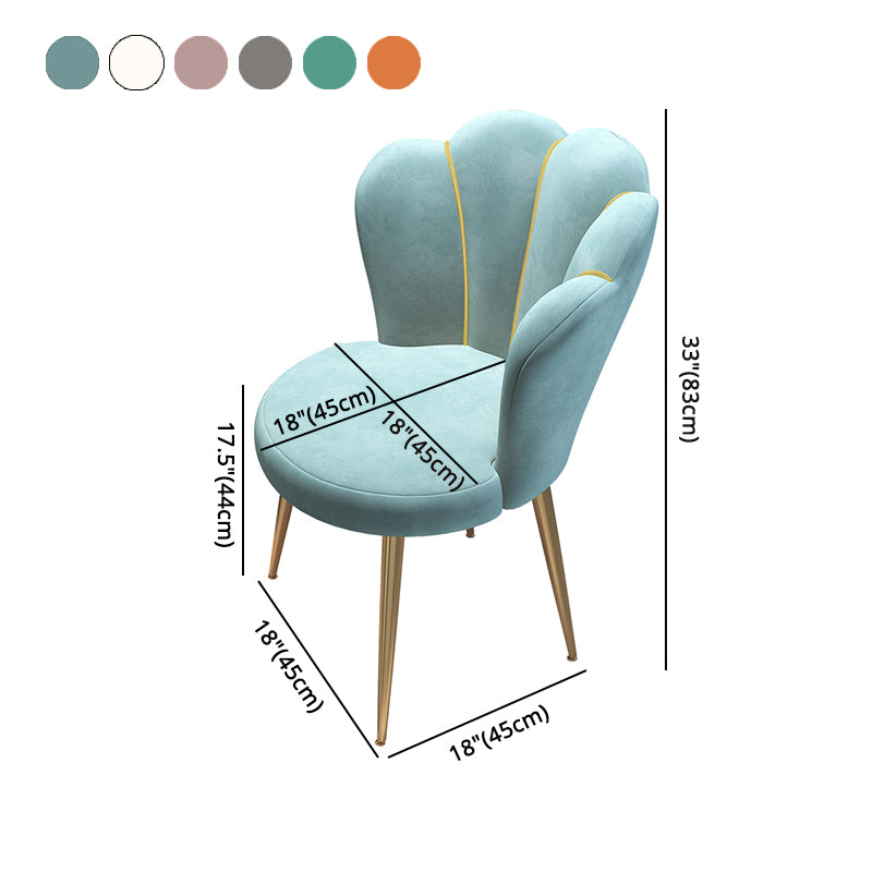 Glam Metal Dining Armless Chair Velvet Side Chair for Restaurant (Set of 4) Clearhalo ' kitchen&dining_furn' 'Dining Chairs' 'Dining Tables & Seating' 'dining_chair' 'furn' 'furn_dining_chair' 'Furniture' 'furniture_dining_chair' 'Kitchen & Dining Furniture' 'kitchen' 4104303