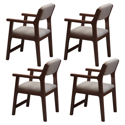 Contemporary Wood Dining Arm Chair Open Back Dining Side Chair for Home Use (Set of 4) Walnut Clearhalo ' kitchen&dining_furn' 'Dining Chairs' 'Dining Tables & Seating' 'dining_chair' 'Furniture' 'furniture_dining_chair' 'Kitchen & Dining Furniture' 'kitchen' 4104312