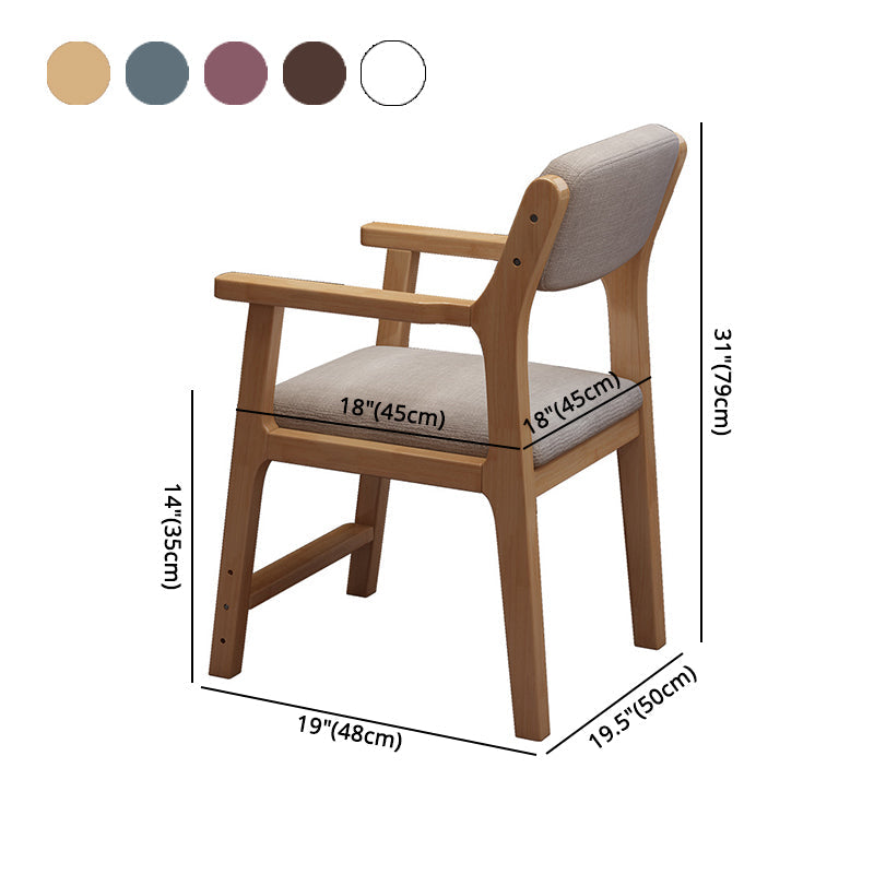 Contemporary Wood Dining Arm Chair Open Back Dining Side Chair for Home Use (Set of 4) Clearhalo ' kitchen&dining_furn' 'Dining Chairs' 'Dining Tables & Seating' 'dining_chair' 'Furniture' 'furniture_dining_chair' 'Kitchen & Dining Furniture' 'kitchen' 4104318