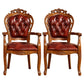 Traditional Solid Wood Dining Chair Leather Dining Arm Chair for Restaurant (Set of 2) Burgundy Clearhalo ' kitchen&dining_furn' 'Dining Chairs' 'Dining Tables & Seating' 'dining_chair' 'furn' 'furn_dining_chair' 'Furniture' 'furniture_dining_chair' 'Kitchen & Dining Furniture' 'kitchen' 4104323