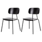 Industrial Metal Side Chair Open Back Stackable Dining Chair with Black Legs Black 2 Piece Set Clearhalo ' kitchen&dining_furn' 'Dining Chairs' 'Dining Tables & Seating' 'dining_chair' 'furn' 'furn_dining_chair' 'Furniture' 'furniture_dining_chair' 'Kitchen & Dining Furniture' 'kitchen' 4104334