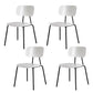 Industrial Metal Side Chair Open Back Stackable Dining Chair with Black Legs White 4 Piece Set Clearhalo ' kitchen&dining_furn' 'Dining Chairs' 'Dining Tables & Seating' 'dining_chair' 'furn' 'furn_dining_chair' 'Furniture' 'furniture_dining_chair' 'Kitchen & Dining Furniture' 'kitchen' 4104341