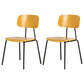 Industrial Metal Side Chair Open Back Stackable Dining Chair with Black Legs Yellow 2 Piece Set Clearhalo ' kitchen&dining_furn' 'Dining Chairs' 'Dining Tables & Seating' 'dining_chair' 'furn' 'furn_dining_chair' 'Furniture' 'furniture_dining_chair' 'Kitchen & Dining Furniture' 'kitchen' 4104345