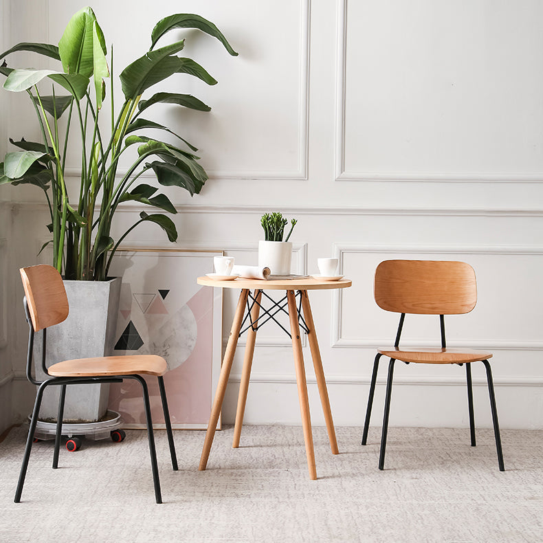 Industrial Metal Side Chair Open Back Stackable Dining Chair with Black Legs Clearhalo ' kitchen&dining_furn' 'Dining Chairs' 'Dining Tables & Seating' 'dining_chair' 'furn' 'furn_dining_chair' 'Furniture' 'furniture_dining_chair' 'Kitchen & Dining Furniture' 'kitchen' 4104355