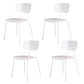 Industrial Metal Side Chair Open Back Stackable Dining Chair with Black Legs Gloss White 4 Piece Set Clearhalo ' kitchen&dining_furn' 'Dining Chairs' 'Dining Tables & Seating' 'dining_chair' 'furn' 'furn_dining_chair' 'Furniture' 'furniture_dining_chair' 'Kitchen & Dining Furniture' 'kitchen' 4104363