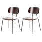 Industrial Metal Side Chair Open Back Stackable Dining Chair with Black Legs Dark Wood 2 Piece Set Clearhalo ' kitchen&dining_furn' 'Dining Chairs' 'Dining Tables & Seating' 'dining_chair' 'furn' 'furn_dining_chair' 'Furniture' 'furniture_dining_chair' 'Kitchen & Dining Furniture' 'kitchen' 4104368