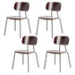 Industrial Metal Side Chair Open Back Stackable Dining Chair with Black Legs Dark Wood 4 Piece Set Clearhalo ' kitchen&dining_furn' 'Dining Chairs' 'Dining Tables & Seating' 'dining_chair' 'furn' 'furn_dining_chair' 'Furniture' 'furniture_dining_chair' 'Kitchen & Dining Furniture' 'kitchen' 4104369