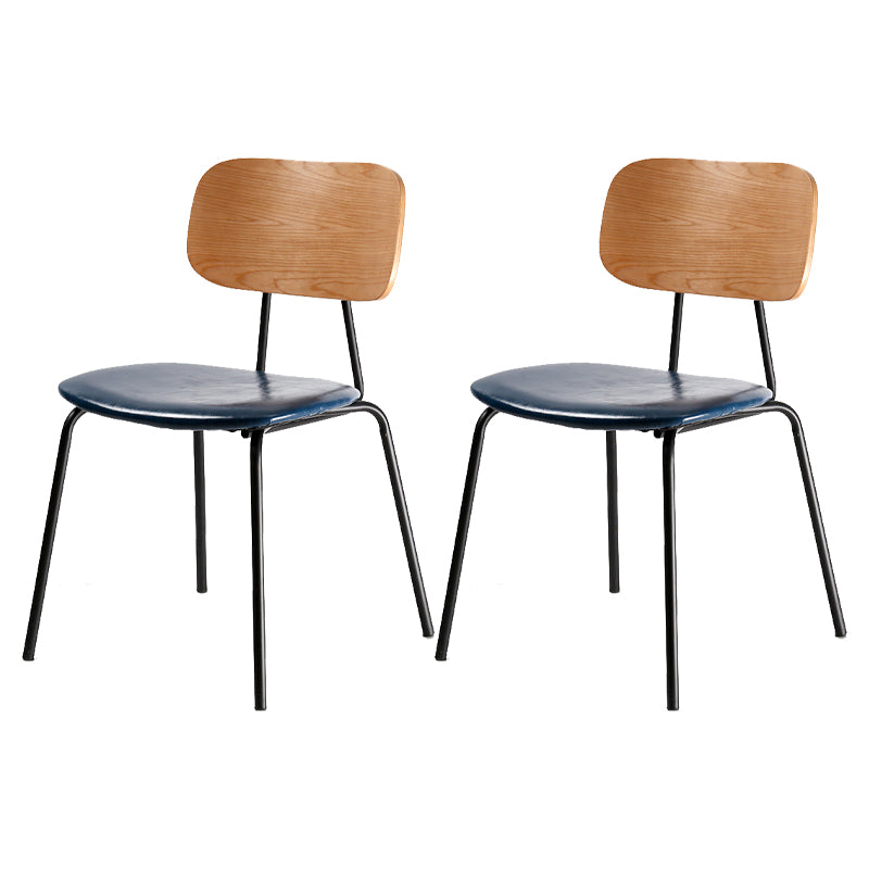 Industrial Metal Side Chair Open Back Stackable Dining Chair with Black Legs Royal Blue 2 Piece Set Clearhalo ' kitchen&dining_furn' 'Dining Chairs' 'Dining Tables & Seating' 'dining_chair' 'furn' 'furn_dining_chair' 'Furniture' 'furniture_dining_chair' 'Kitchen & Dining Furniture' 'kitchen' 4104374