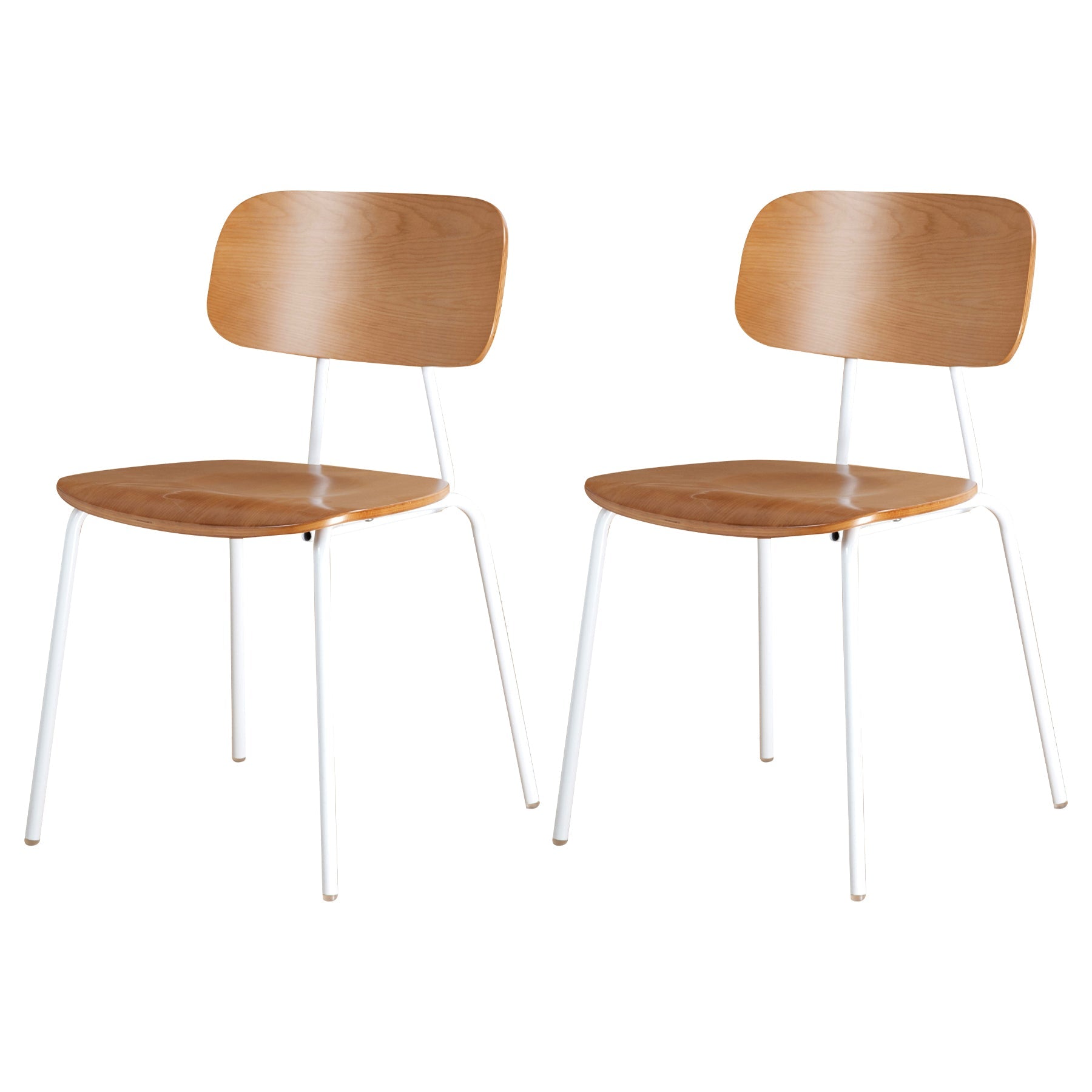 Industrial Metal Side Chair Open Back Stackable Dining Chair with Black Legs White-Brown 2 Piece Set Clearhalo ' kitchen&dining_furn' 'Dining Chairs' 'Dining Tables & Seating' 'dining_chair' 'furn' 'furn_dining_chair' 'Furniture' 'furniture_dining_chair' 'Kitchen & Dining Furniture' 'kitchen' 4104377