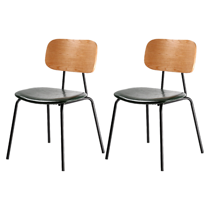 Industrial Metal Side Chair Open Back Stackable Dining Chair with Black Legs Blackish Green 2 Piece Set Clearhalo ' kitchen&dining_furn' 'Dining Chairs' 'Dining Tables & Seating' 'dining_chair' 'furn' 'furn_dining_chair' 'Furniture' 'furniture_dining_chair' 'Kitchen & Dining Furniture' 'kitchen' 4104380