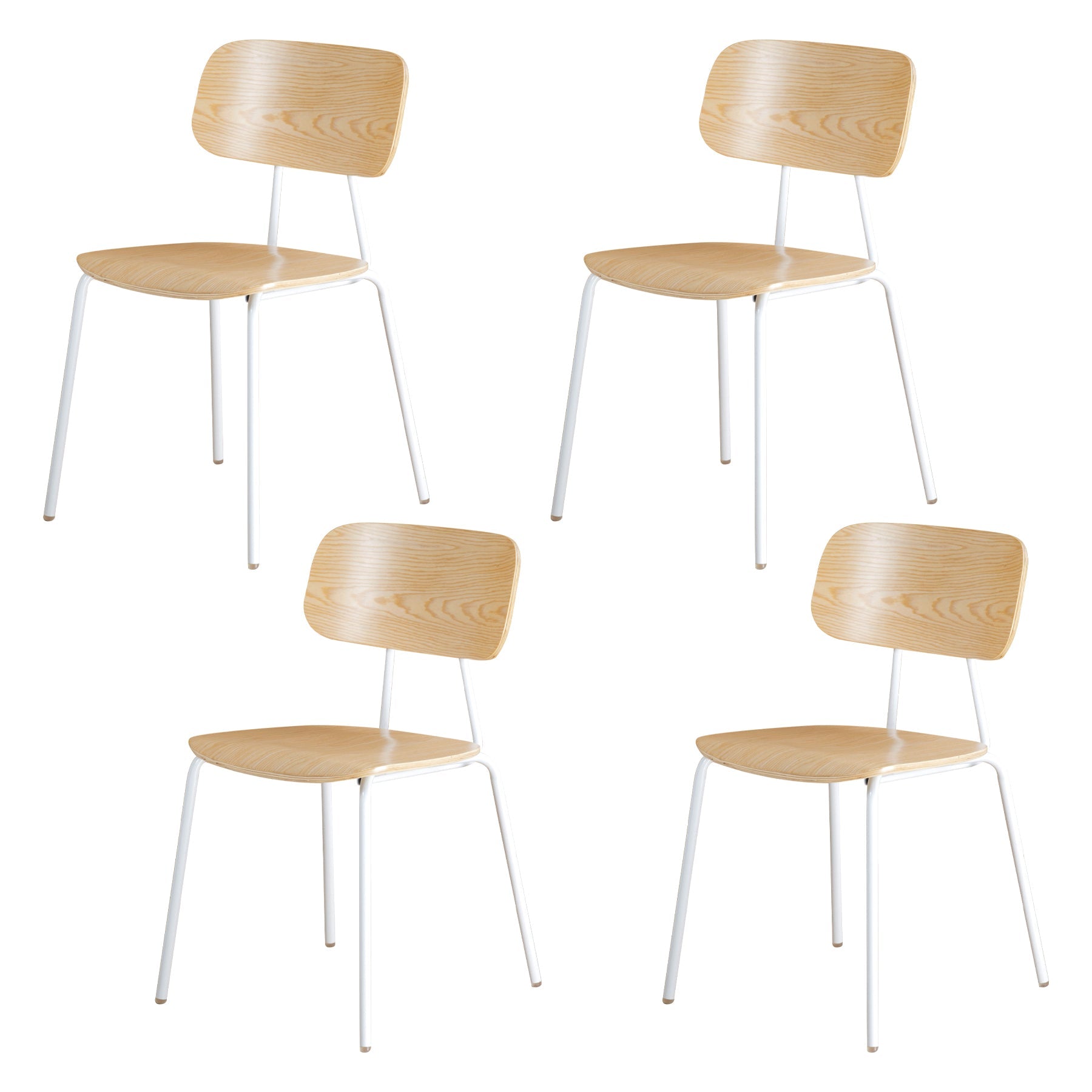 Industrial Metal Side Chair Open Back Stackable Dining Chair with Black Legs Natural 4 Piece Set Clearhalo ' kitchen&dining_furn' 'Dining Chairs' 'Dining Tables & Seating' 'dining_chair' 'furn' 'furn_dining_chair' 'Furniture' 'furniture_dining_chair' 'Kitchen & Dining Furniture' 'kitchen' 4104384