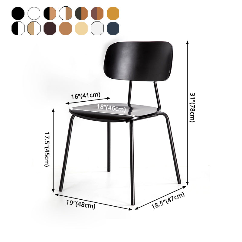 Industrial Metal Side Chair Open Back Stackable Dining Chair with Black Legs Clearhalo ' kitchen&dining_furn' 'Dining Chairs' 'Dining Tables & Seating' 'dining_chair' 'furn' 'furn_dining_chair' 'Furniture' 'furniture_dining_chair' 'Kitchen & Dining Furniture' 'kitchen' 4104388