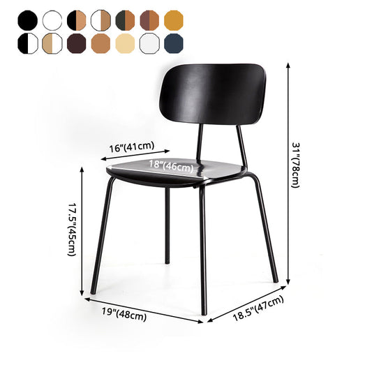 Industrial Metal Side Chair Open Back Stackable Dining Chair with Black Legs Clearhalo ' kitchen&dining_furn' 'Dining Chairs' 'Dining Tables & Seating' 'dining_chair' 'furn' 'furn_dining_chair' 'Furniture' 'furniture_dining_chair' 'Kitchen & Dining Furniture' 'kitchen' 4104388