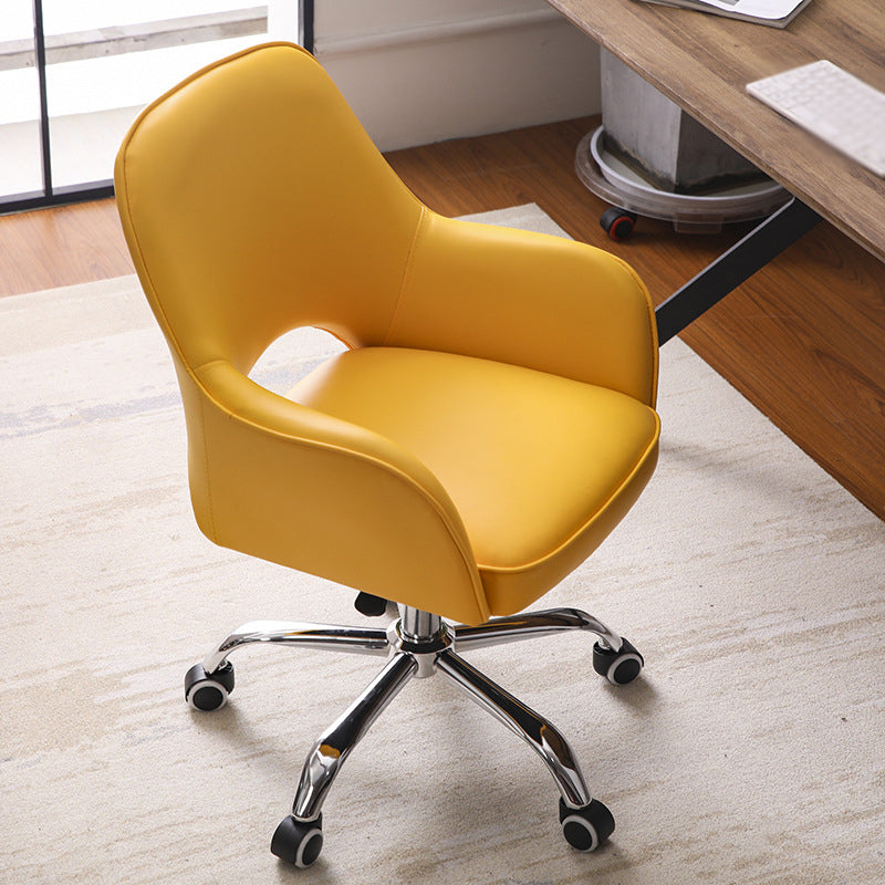 Minimalist Style Upholstered Arm Dining Chairs Open Back Dining Side Chair for Home Yellow 1 Piece Clearhalo ' kitchen&dining_furn' 'Dining Chairs' 'Dining Tables & Seating' 'dining_chair' 'Furniture' 'furniture_dining_chair' 'Kitchen & Dining Furniture' 'kitchen' 4104391