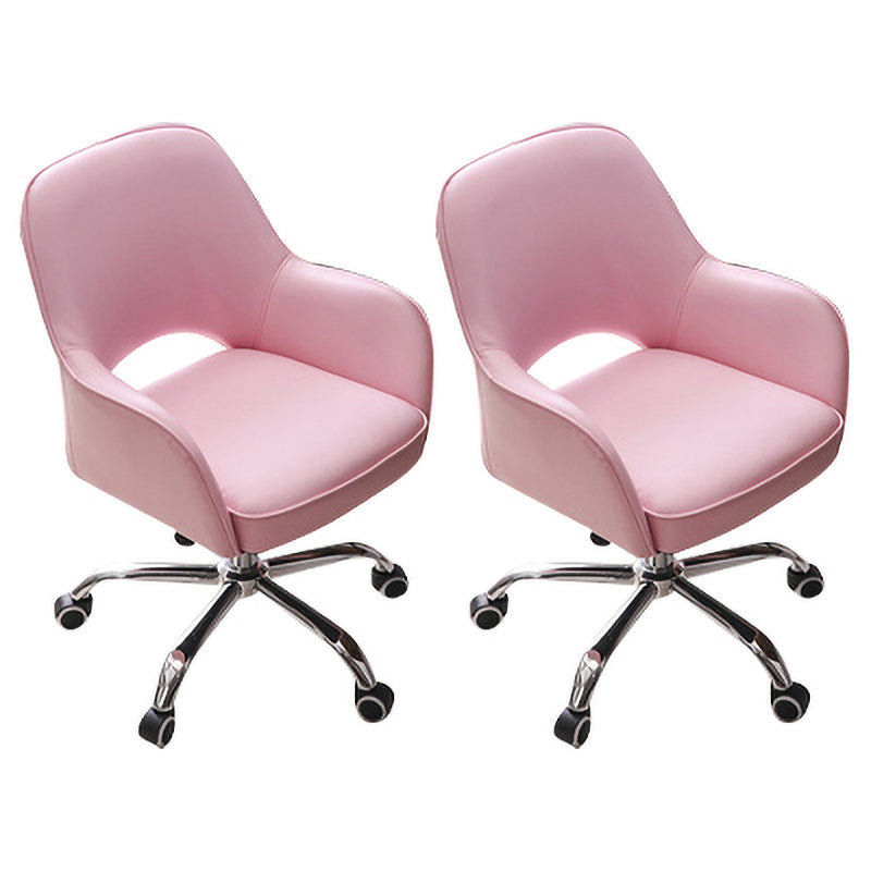 Minimalist Style Upholstered Arm Dining Chairs Open Back Dining Side Chair for Home Pink Set of 2 Clearhalo ' kitchen&dining_furn' 'Dining Chairs' 'Dining Tables & Seating' 'dining_chair' 'Furniture' 'furniture_dining_chair' 'Kitchen & Dining Furniture' 'kitchen' 4104393