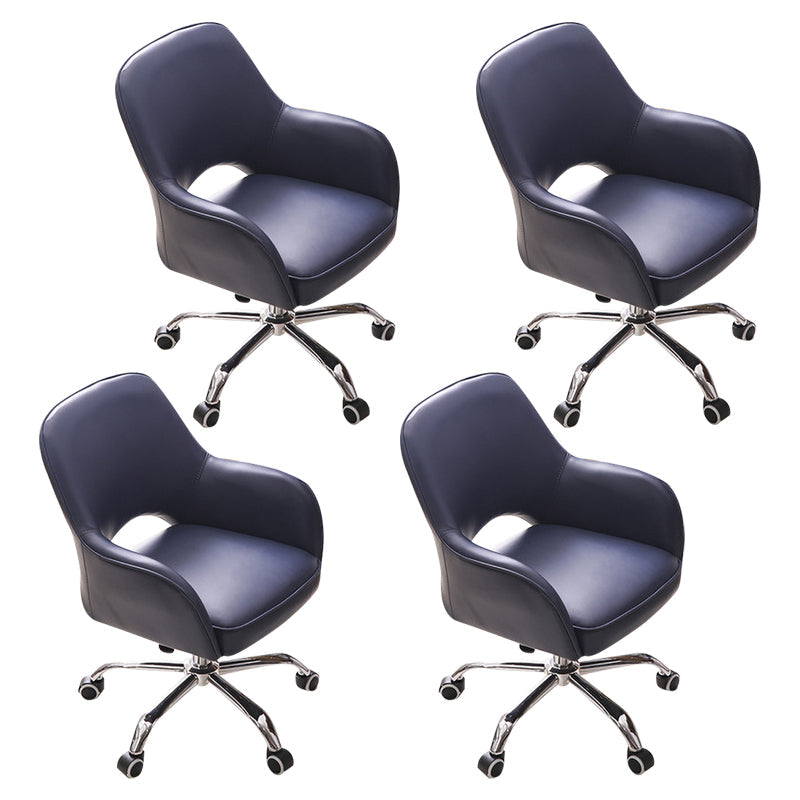 Minimalist Style Upholstered Arm Dining Chairs Open Back Dining Side Chair for Home Blue Set of 4 Clearhalo ' kitchen&dining_furn' 'Dining Chairs' 'Dining Tables & Seating' 'dining_chair' 'Furniture' 'furniture_dining_chair' 'Kitchen & Dining Furniture' 'kitchen' 4104405