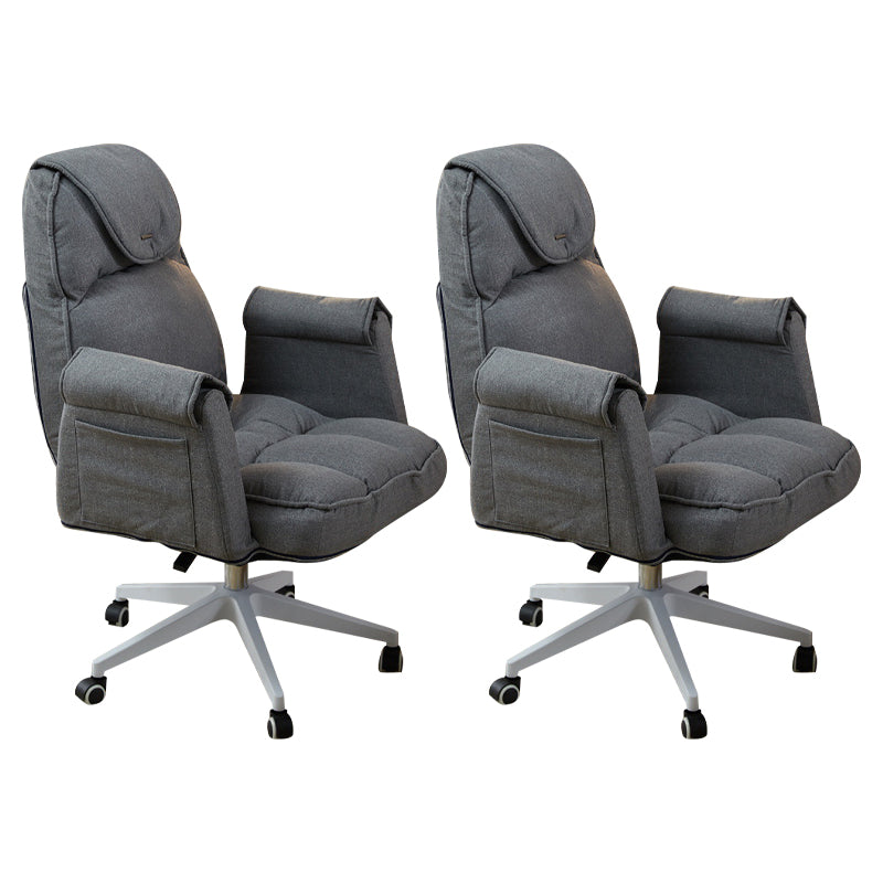 Minimalist Style Upholstered Arm Dining Chairs Solid Back Dining Chairs for Home Grey Set of 2 Clearhalo ' kitchen&dining_furn' 'Dining Chairs' 'Dining Tables & Seating' 'dining_chair' 'Furniture' 'furniture_dining_chair' 'Kitchen & Dining Furniture' 'kitchen' 4104415