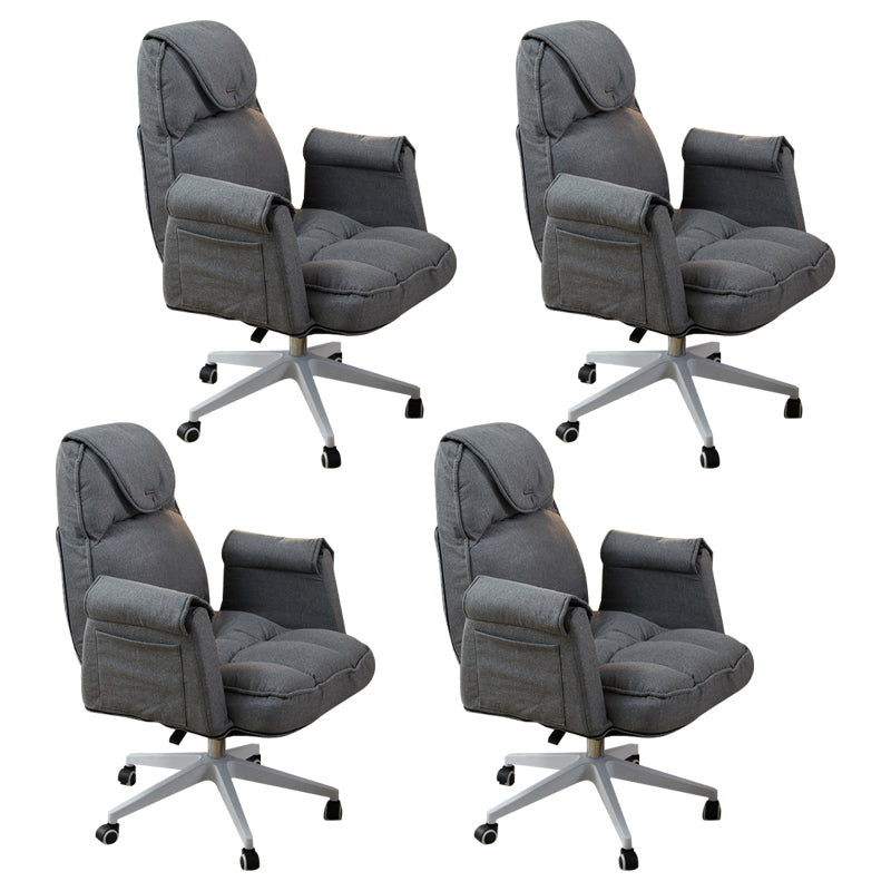 Minimalist Style Upholstered Arm Dining Chairs Solid Back Dining Chairs for Home Grey Set of 4 Clearhalo ' kitchen&dining_furn' 'Dining Chairs' 'Dining Tables & Seating' 'dining_chair' 'Furniture' 'furniture_dining_chair' 'Kitchen & Dining Furniture' 'kitchen' 4104417