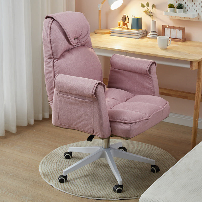 Minimalist Style Upholstered Arm Dining Chairs Solid Back Dining Chairs for Home Pink 1 Piece Clearhalo ' kitchen&dining_furn' 'Dining Chairs' 'Dining Tables & Seating' 'dining_chair' 'Furniture' 'furniture_dining_chair' 'Kitchen & Dining Furniture' 'kitchen' 4104419