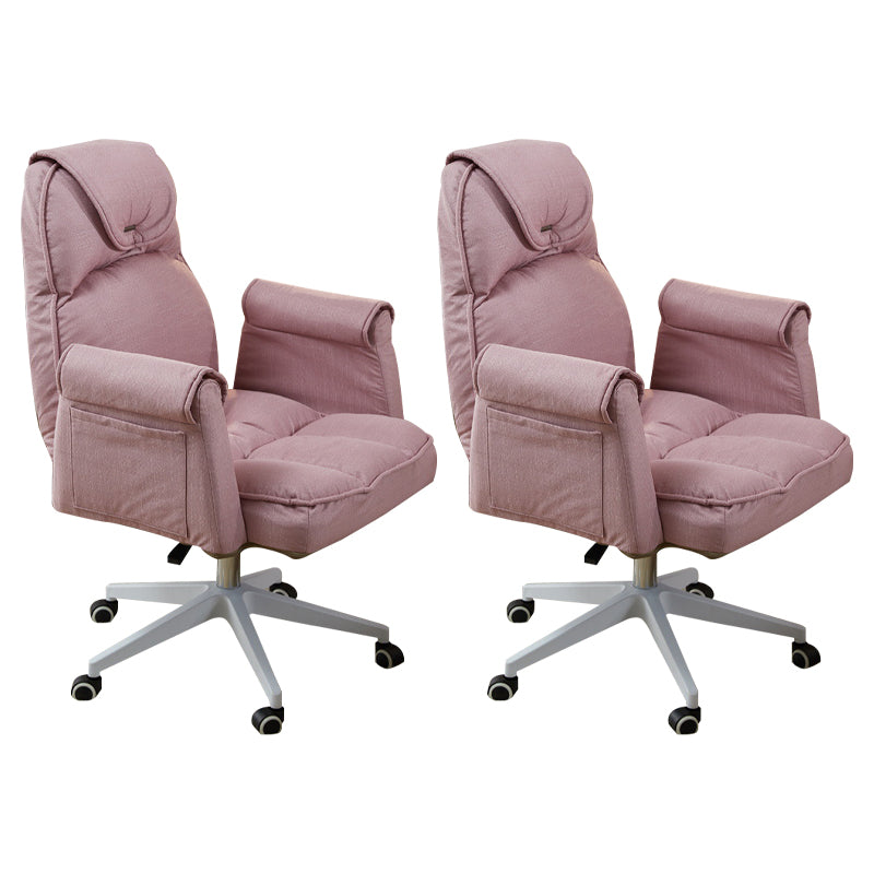 Minimalist Style Upholstered Arm Dining Chairs Solid Back Dining Chairs for Home Pink Set of 2 Clearhalo ' kitchen&dining_furn' 'Dining Chairs' 'Dining Tables & Seating' 'dining_chair' 'Furniture' 'furniture_dining_chair' 'Kitchen & Dining Furniture' 'kitchen' 4104420