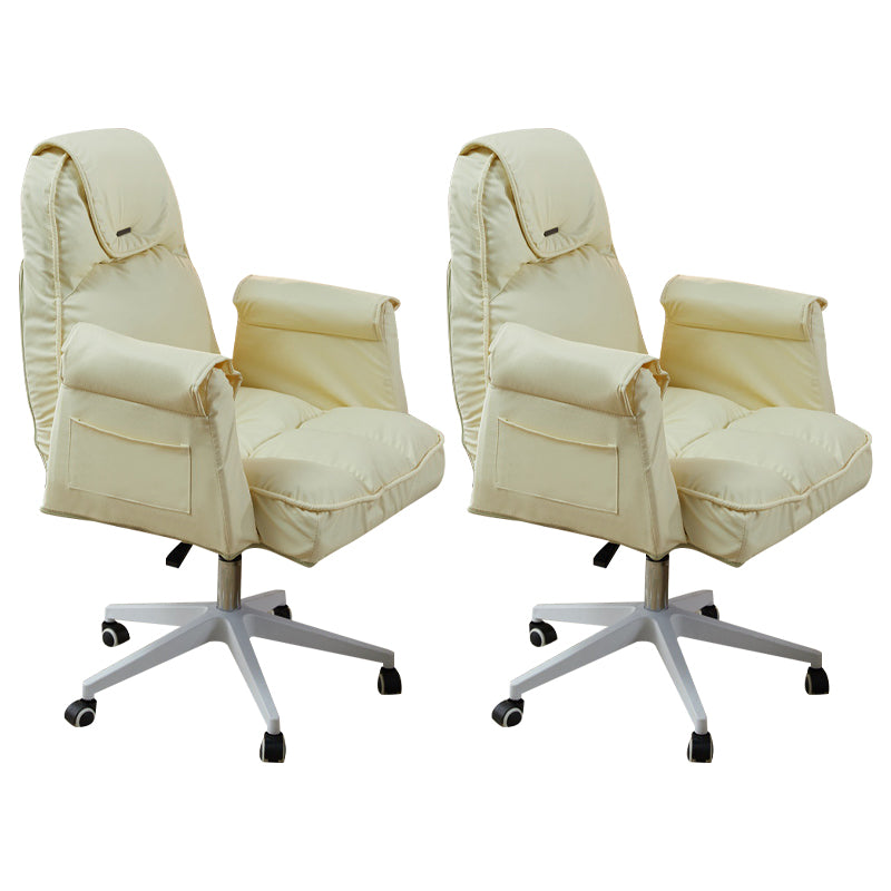 Minimalist Style Upholstered Arm Dining Chairs Solid Back Dining Chairs for Home Beige Set of 2 Clearhalo ' kitchen&dining_furn' 'Dining Chairs' 'Dining Tables & Seating' 'dining_chair' 'Furniture' 'furniture_dining_chair' 'Kitchen & Dining Furniture' 'kitchen' 4104431