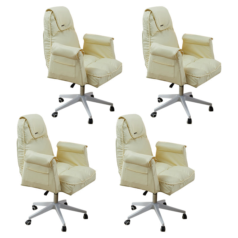 Minimalist Style Upholstered Arm Dining Chairs Solid Back Dining Chairs for Home Beige Set of 4 Clearhalo ' kitchen&dining_furn' 'Dining Chairs' 'Dining Tables & Seating' 'dining_chair' 'Furniture' 'furniture_dining_chair' 'Kitchen & Dining Furniture' 'kitchen' 4104432